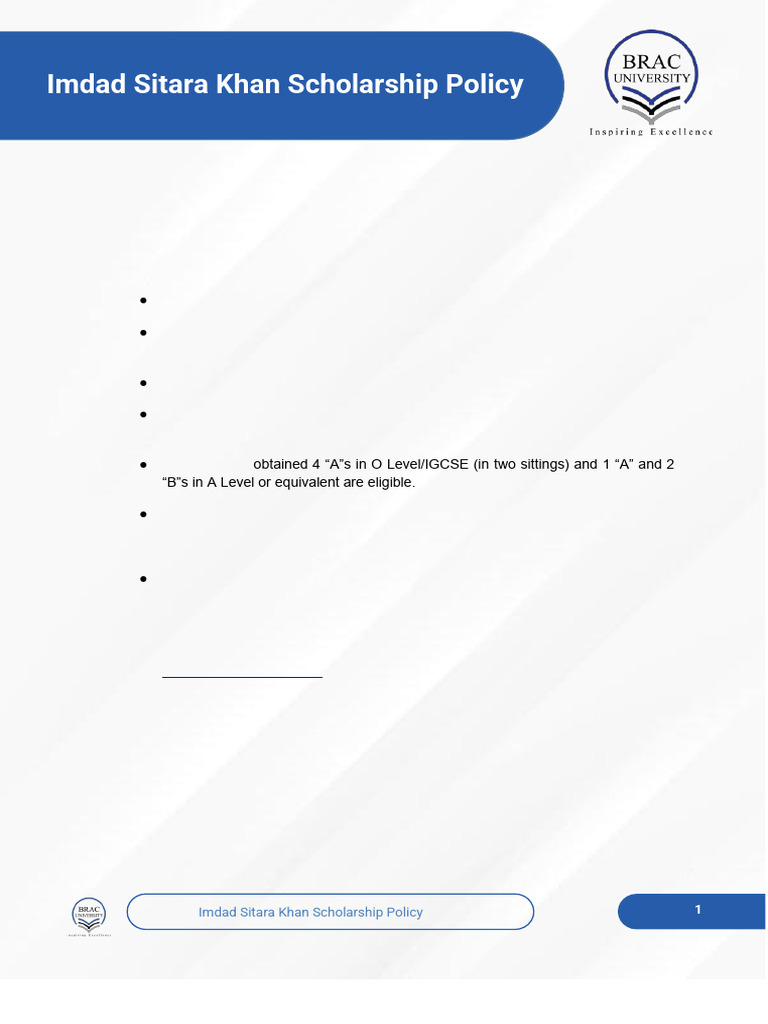 Imdad Sitara Khan Scholarship Details | PDF | University And College ...