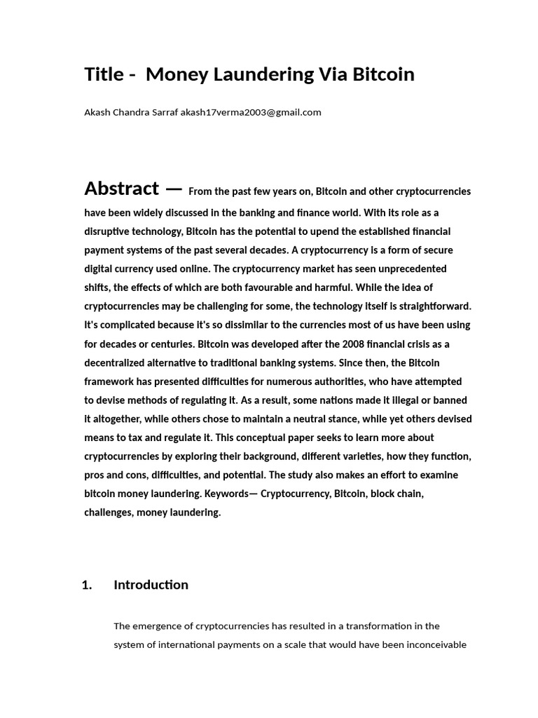 Bitcoin and Money Laundering Insights | PDF | Cryptocurrency | Bitcoin