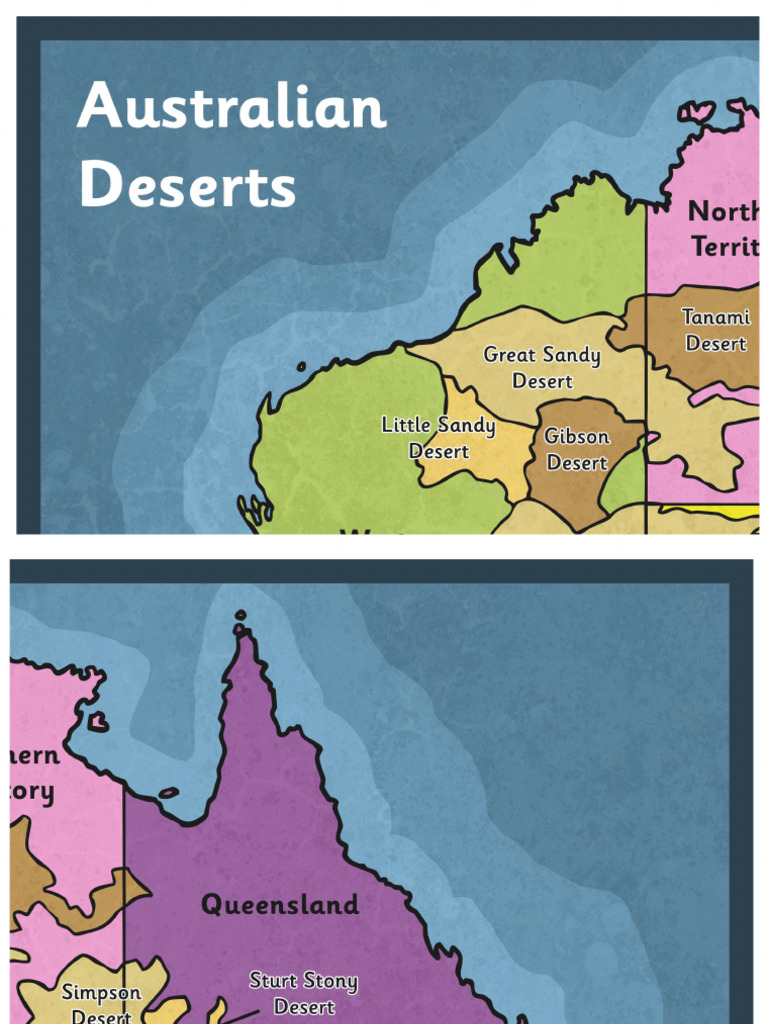 Australian Deserts Map PDF — free download