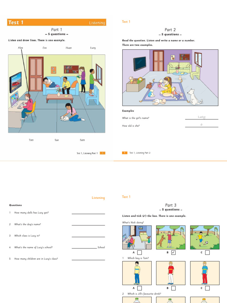Listening and Reading Test Questions | PDF