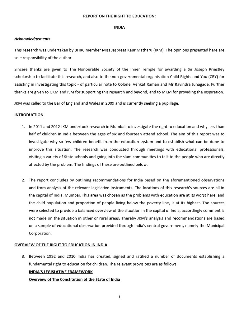 Jkms Report - Right To Education in India Feb 2014 | PDF | Disability ...