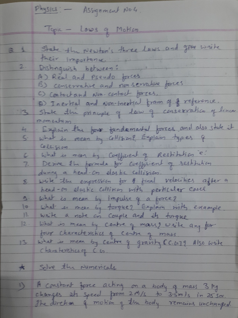 Physics Assignment 4 | PDF