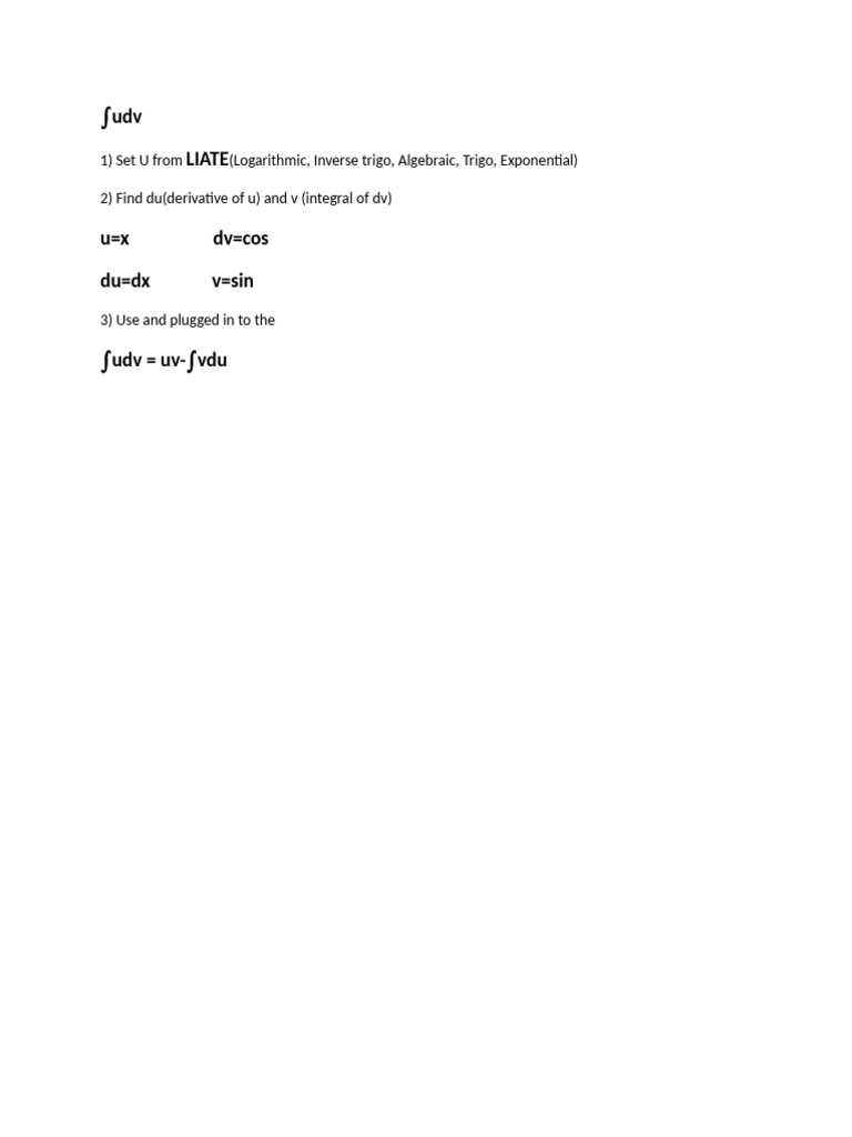 Integration by Parts Formula Explained | PDF
