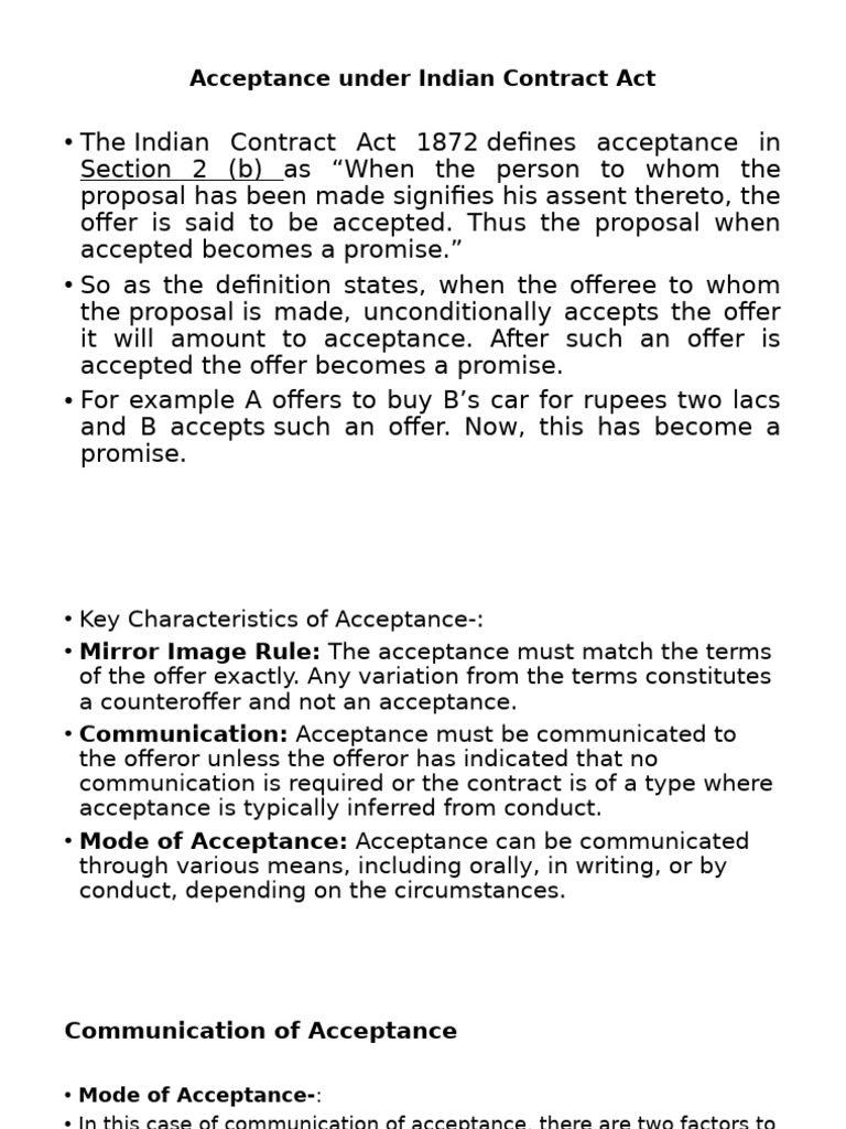 Acceptance | PDF | Offer And Acceptance | Communication
