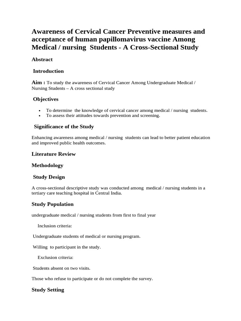 Cervical Cancer Awareness in Medical Students | PDF | Cervical Cancer ...