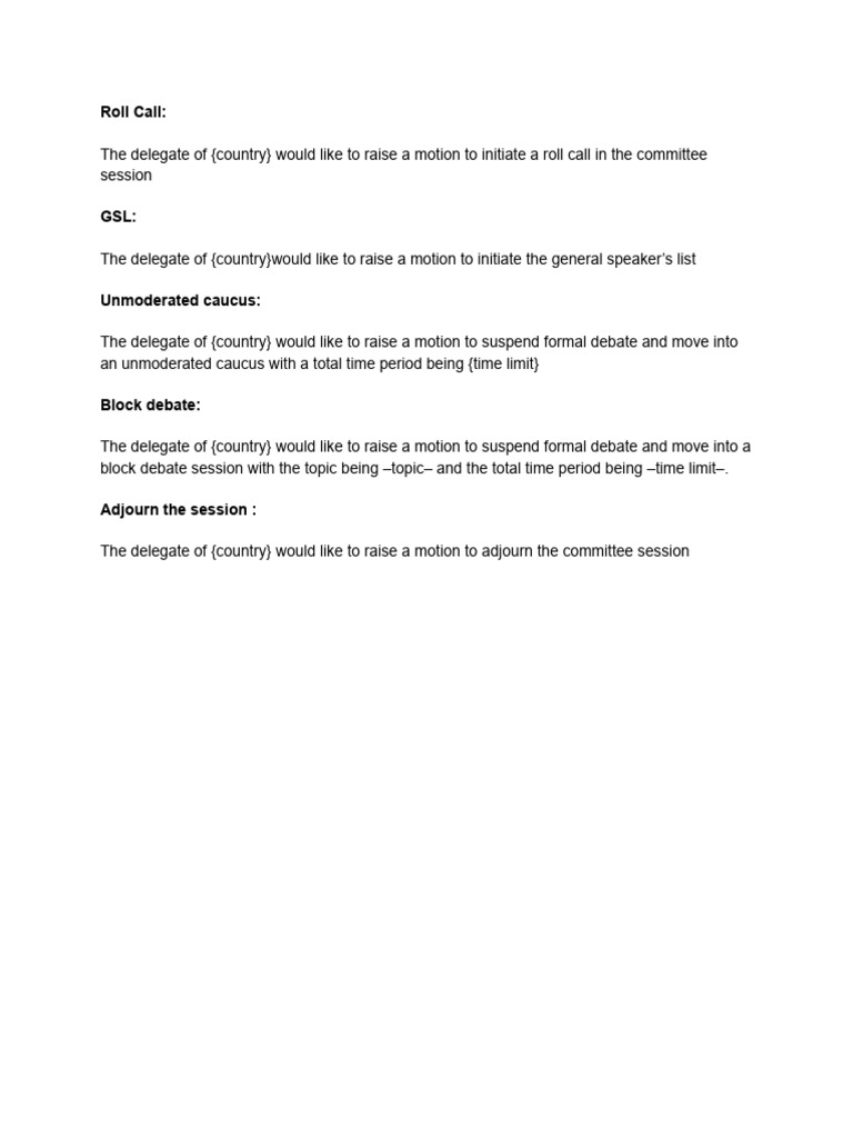 Format for Motions (1) | PDF