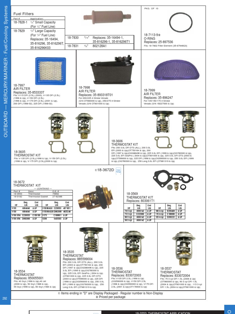 Mercury Outboard Cooling System Parts | PDF | Pump | Joining