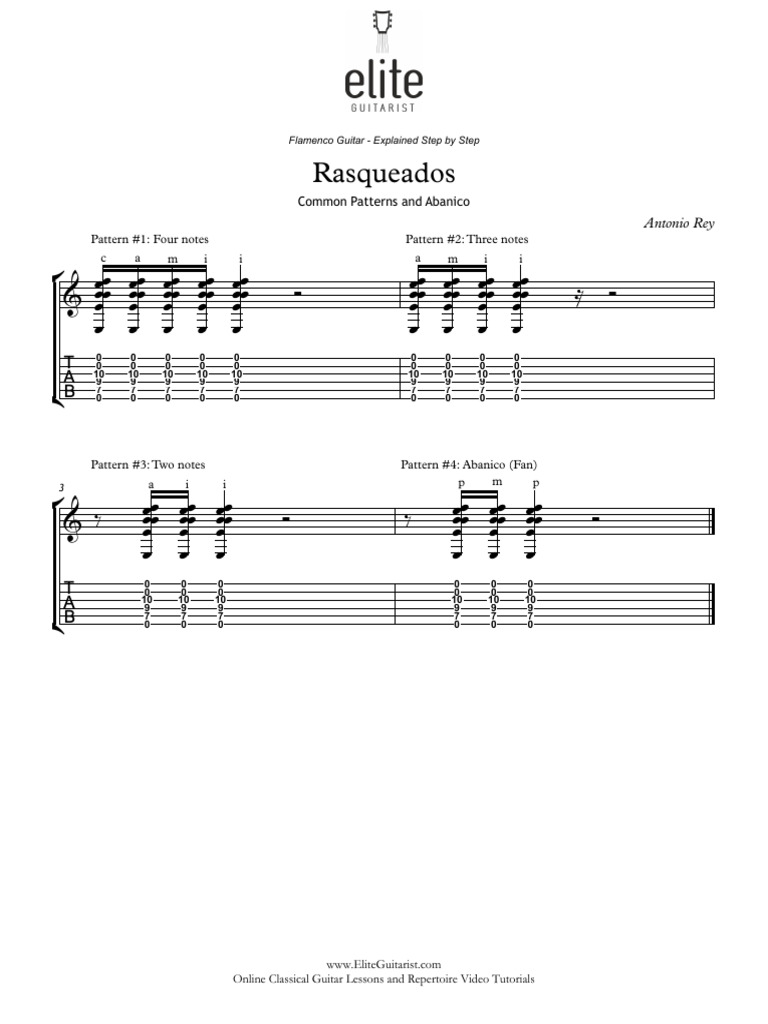 Rasqueados Common Patterns and Abanico | PDF