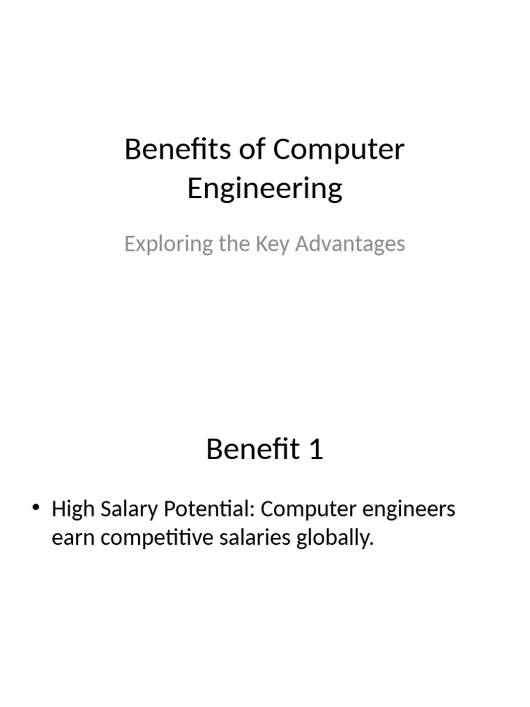 Computer Engineering Benefits | PDF