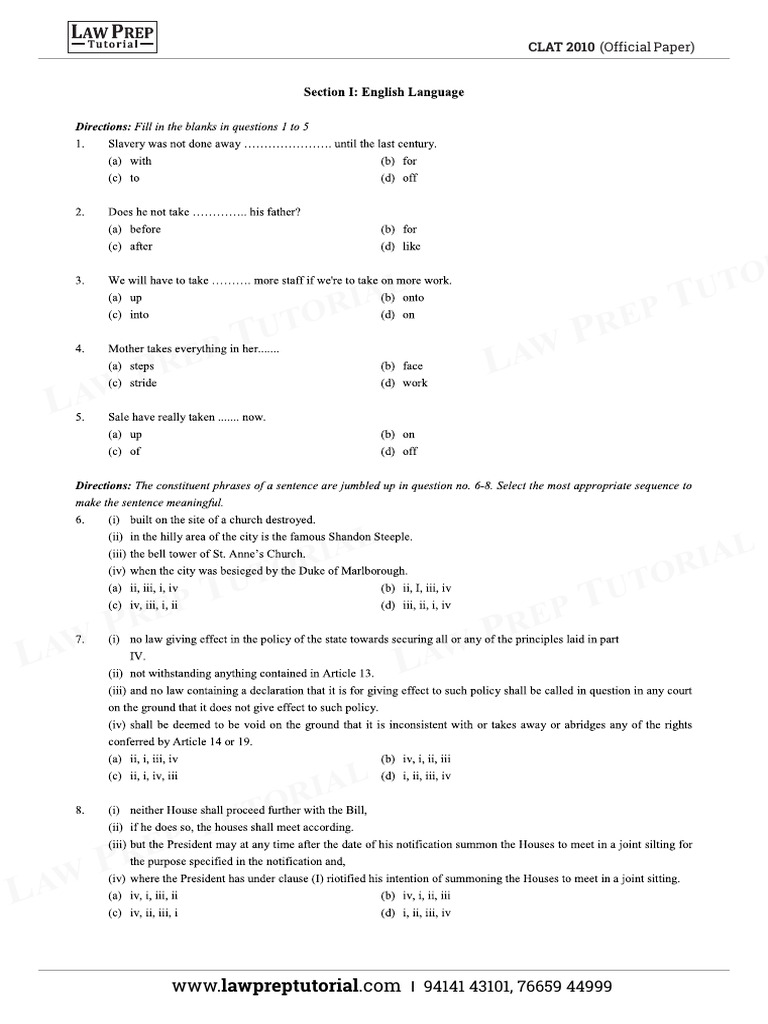 Clat 2010 | PDF