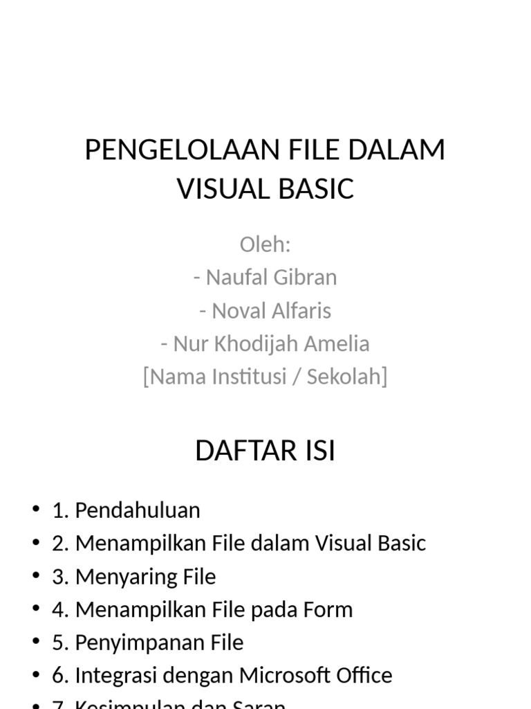 Pengelolaan File di Visual Basic | PDF