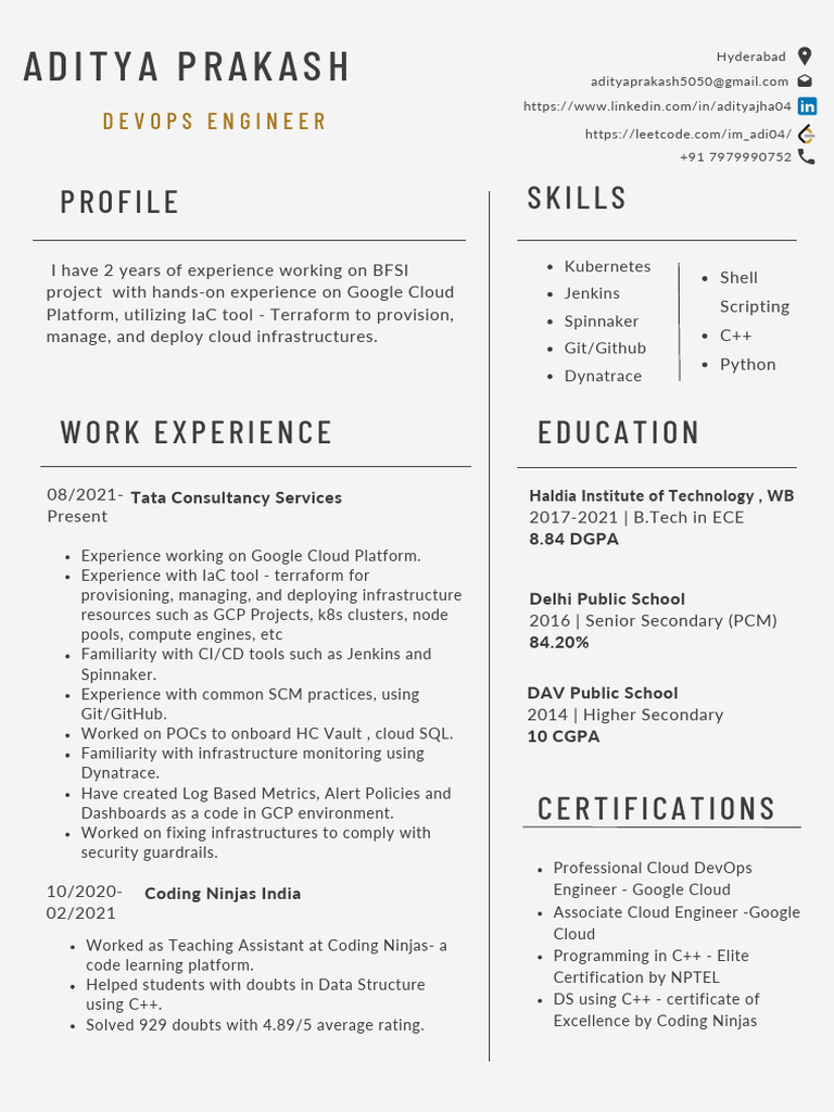 DevOps Engineer with GCP Expertise | PDF | Cloud Computing ...