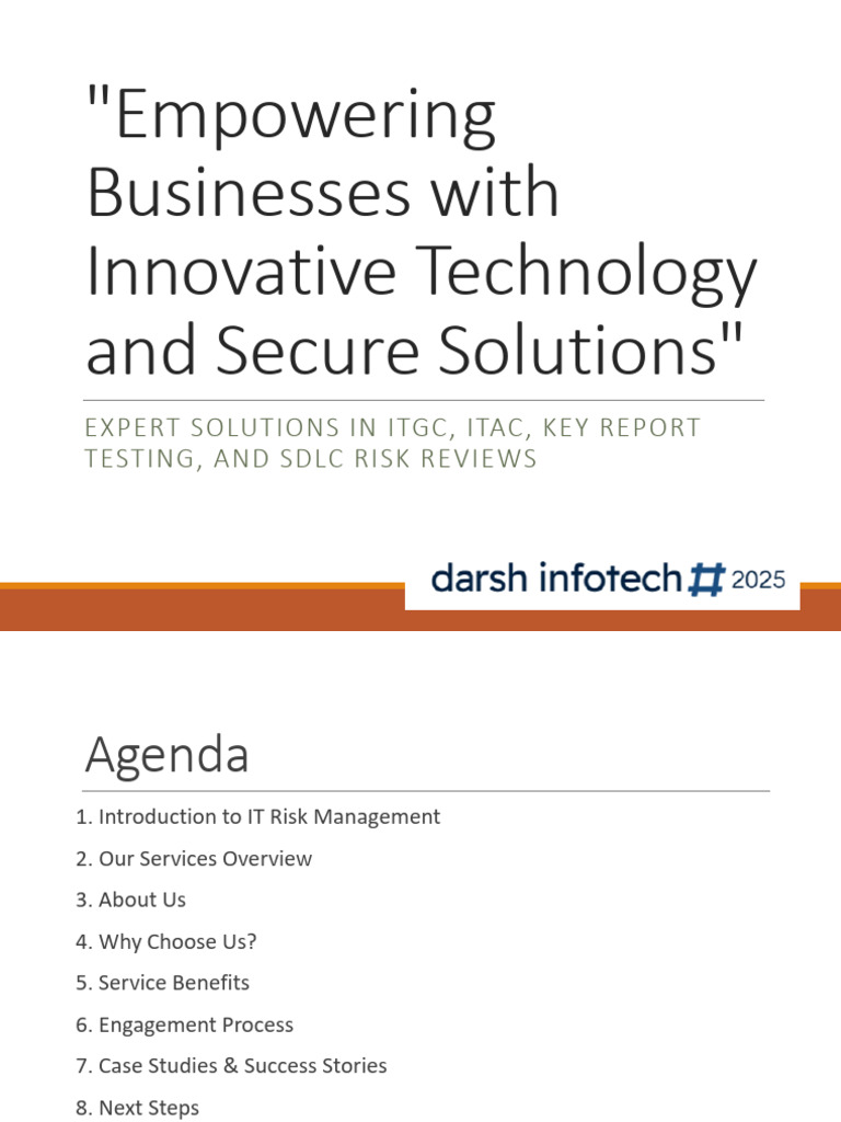 IT Risk Management Services Presentation | PDF | Audit | Risk Management