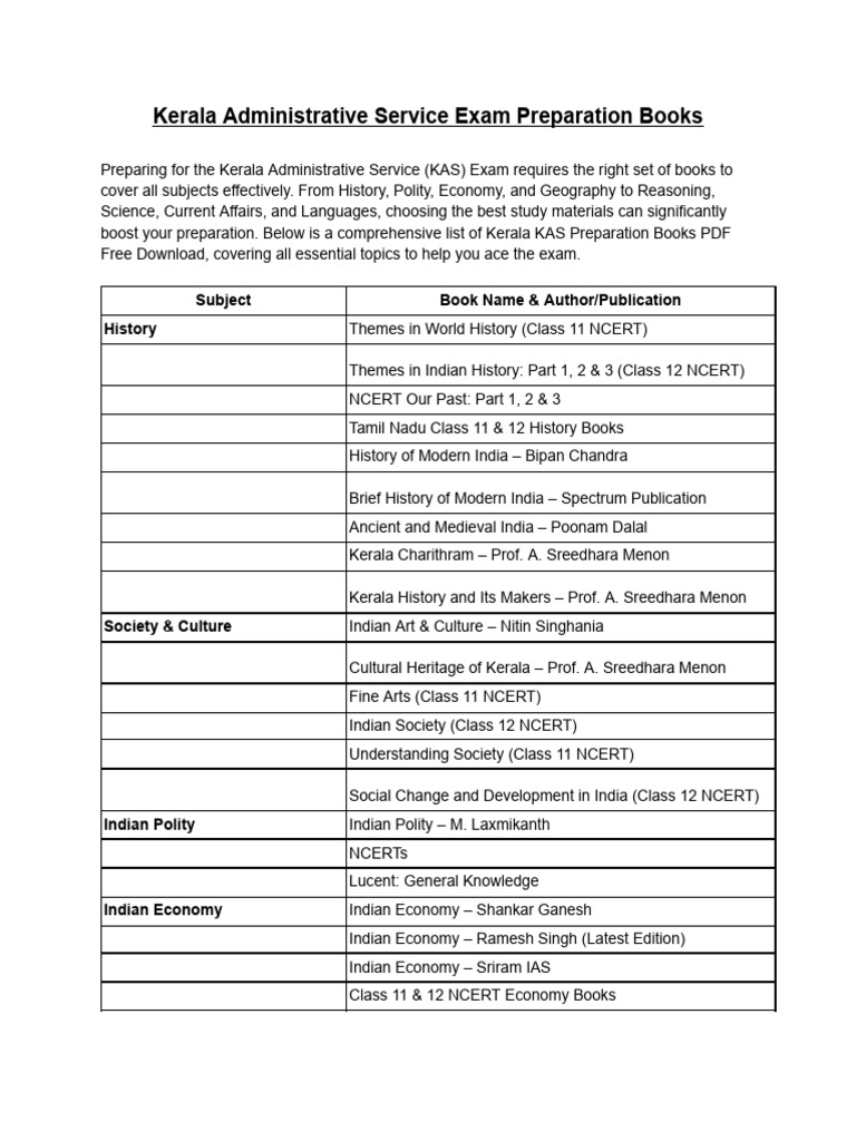KAS Exam Preparation Book List | PDF