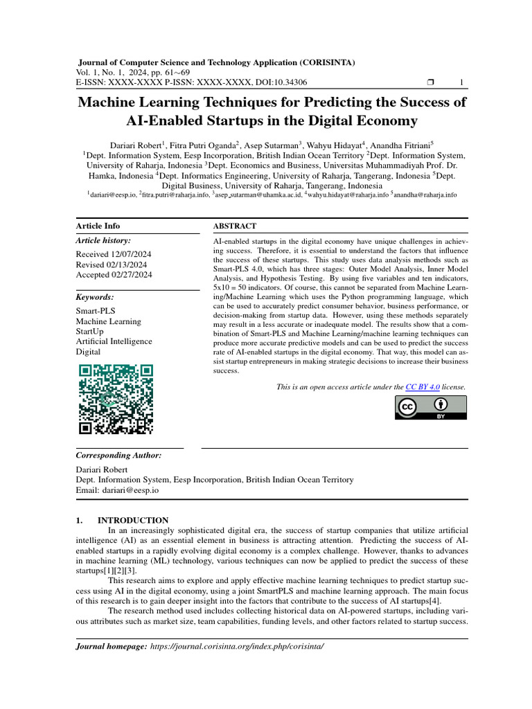 Predicting AI Startup Success with ML | PDF | Coefficient Of ...