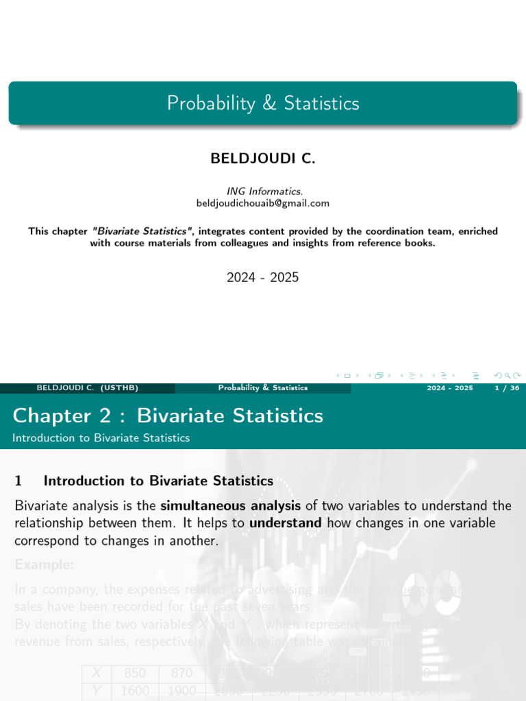 Bivariate Statistics Overview and Analysis | PDF | Categorical Variable ...