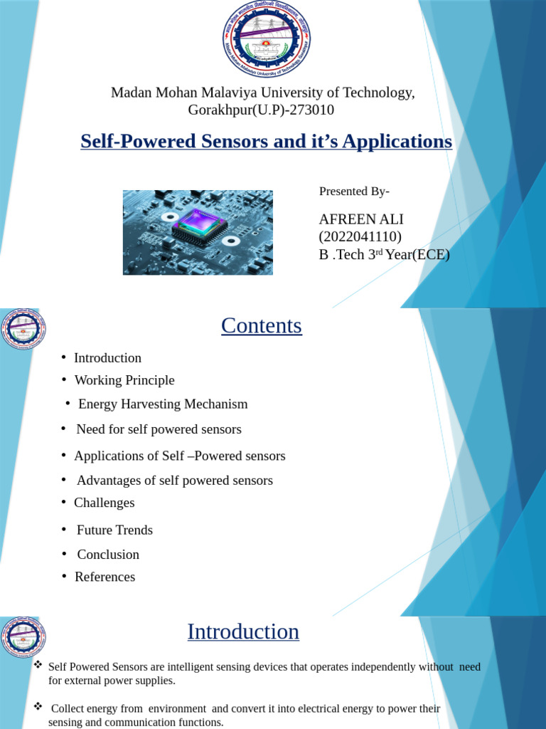 Self-Powered Sensors Overview and Applications | PDF | Energy ...