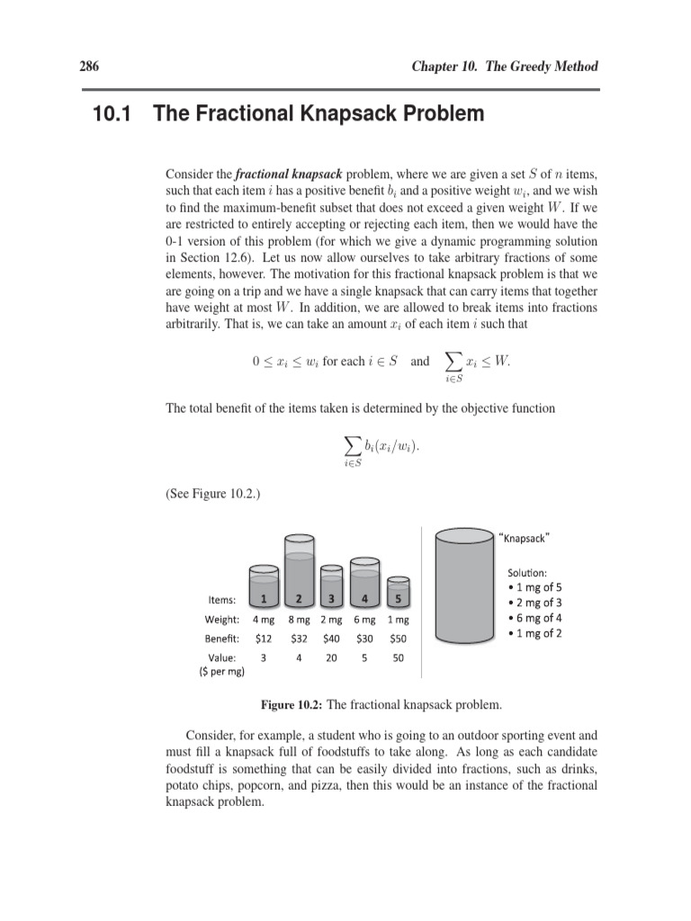 Fractional Knapsack | PDF | Mathematical Optimization | Algorithms And ...