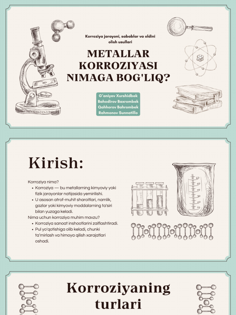 Kimyo Loyiha Ishi | PDF