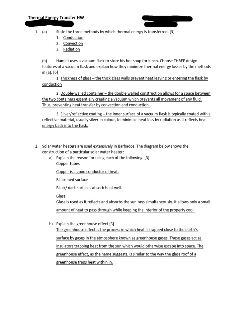 Thermal Energy Transfer Methods Explained | PDF | Greenhouse Effect ...