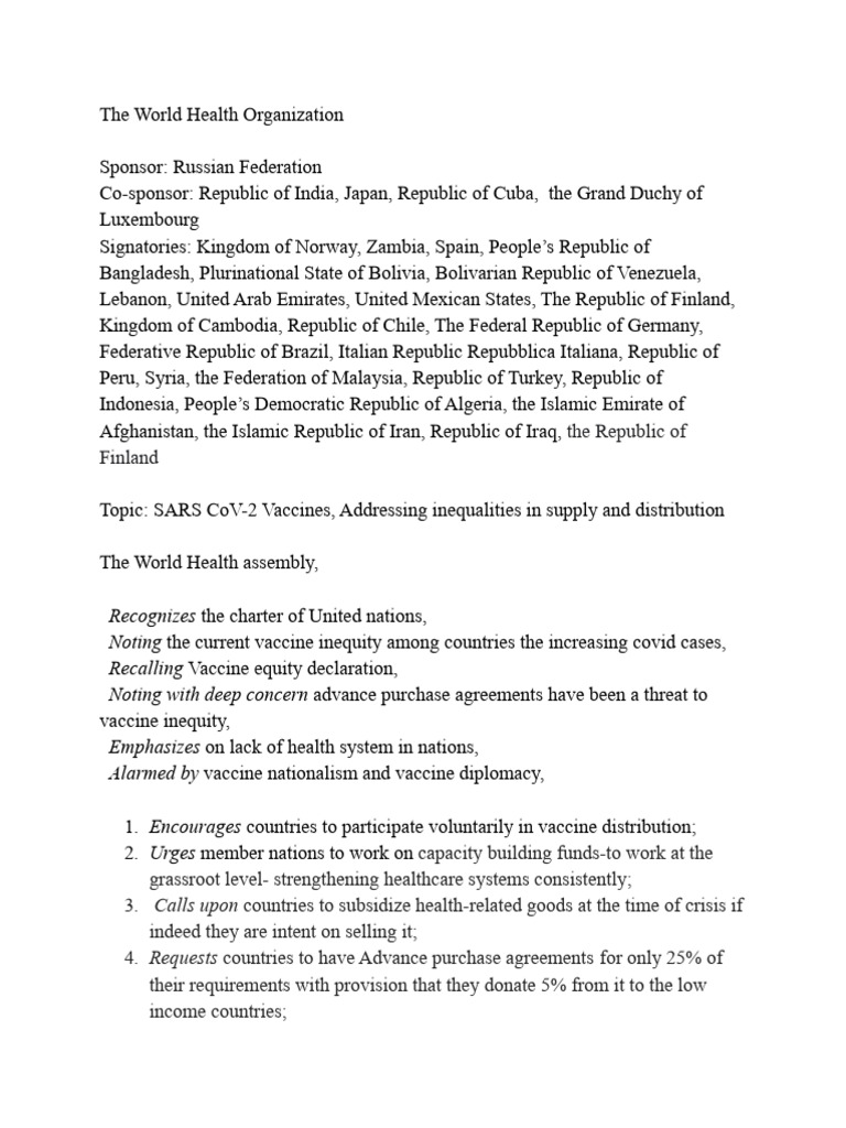 The World Health Organization | PDF | World Health Organization | Republic