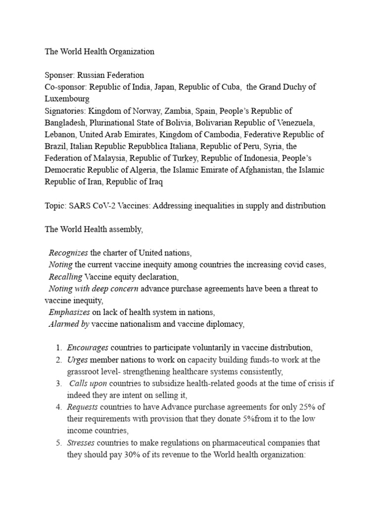 The World Health Organization | PDF | World Health Organization ...
