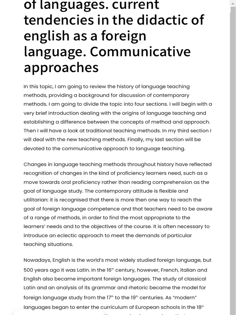 Evolution of English Teaching Methods | PDF | Language Education ...