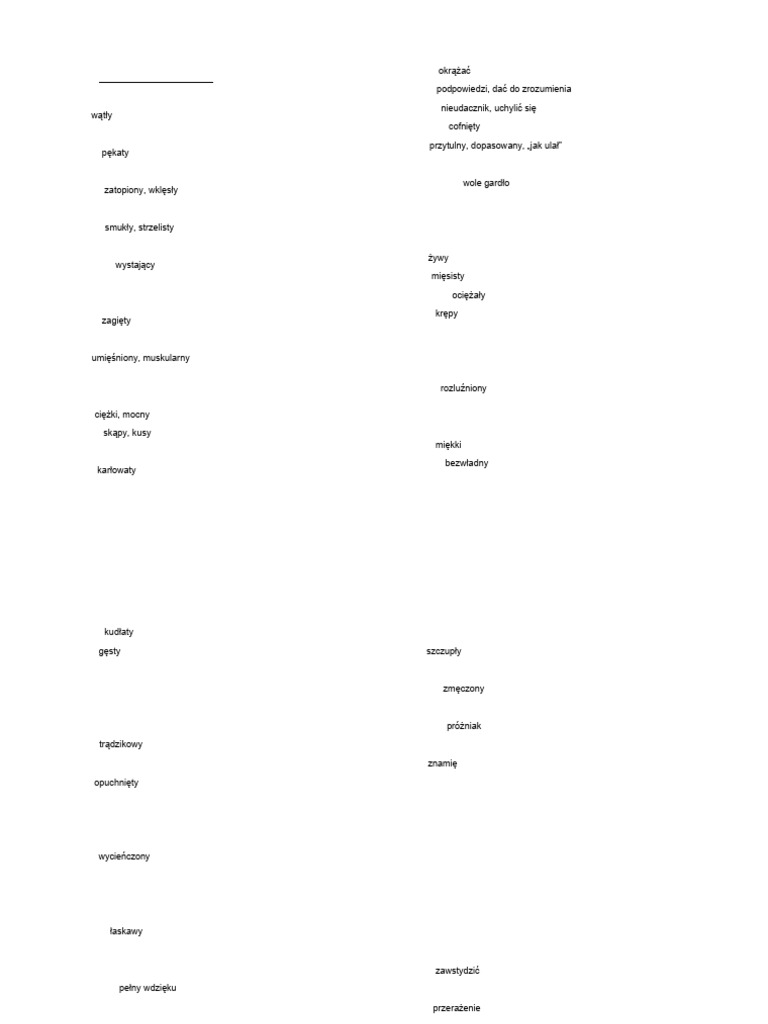 Body And Appearance Vocabulary Pdf