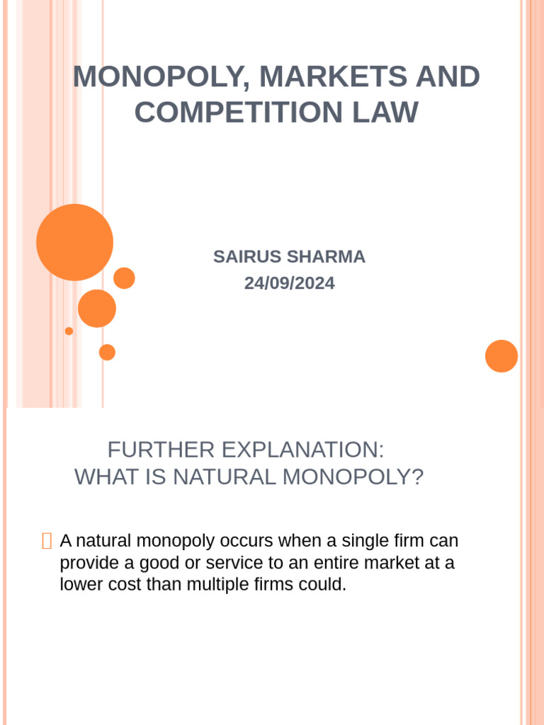 Natural Monopoly and Competition Law | PDF | Monopoly | Competition Law