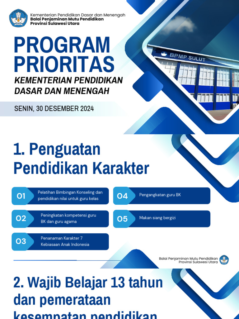 Program Prioritas Kemendikdasmen 2025 | PDF