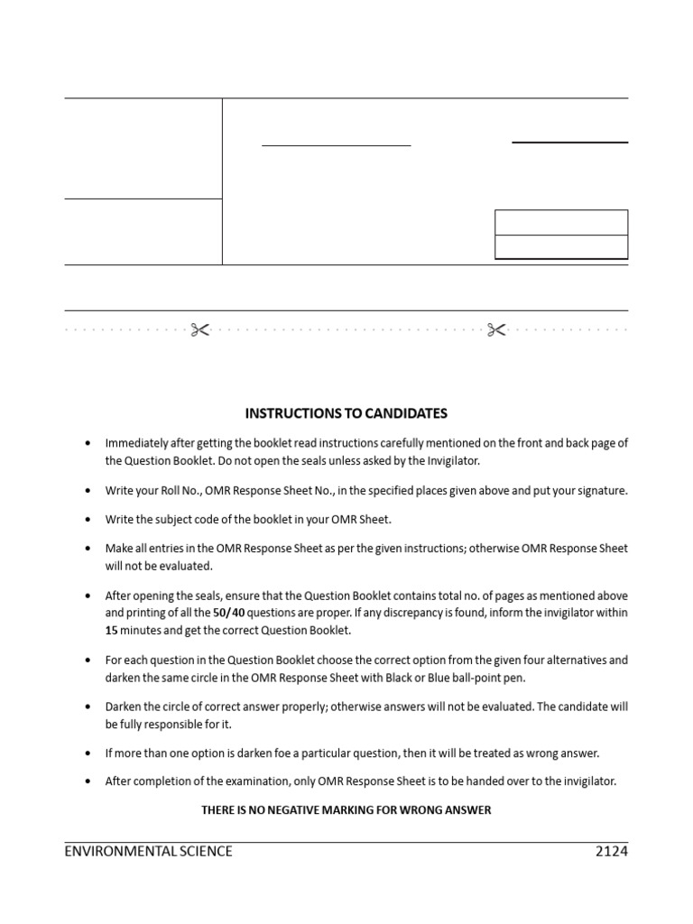 Environmental Science Exam Instructions | PDF | Grassland | Forests