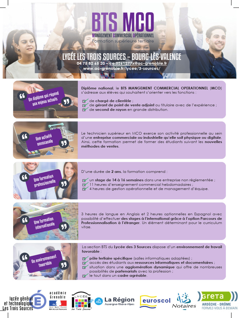 BTS MCO : Formation et Perspectives | PDF