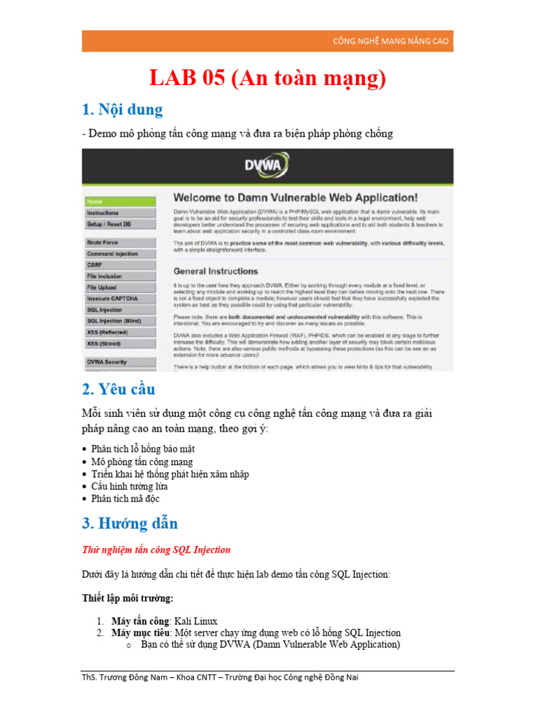 Lab05 - An Toan Mang | PDF