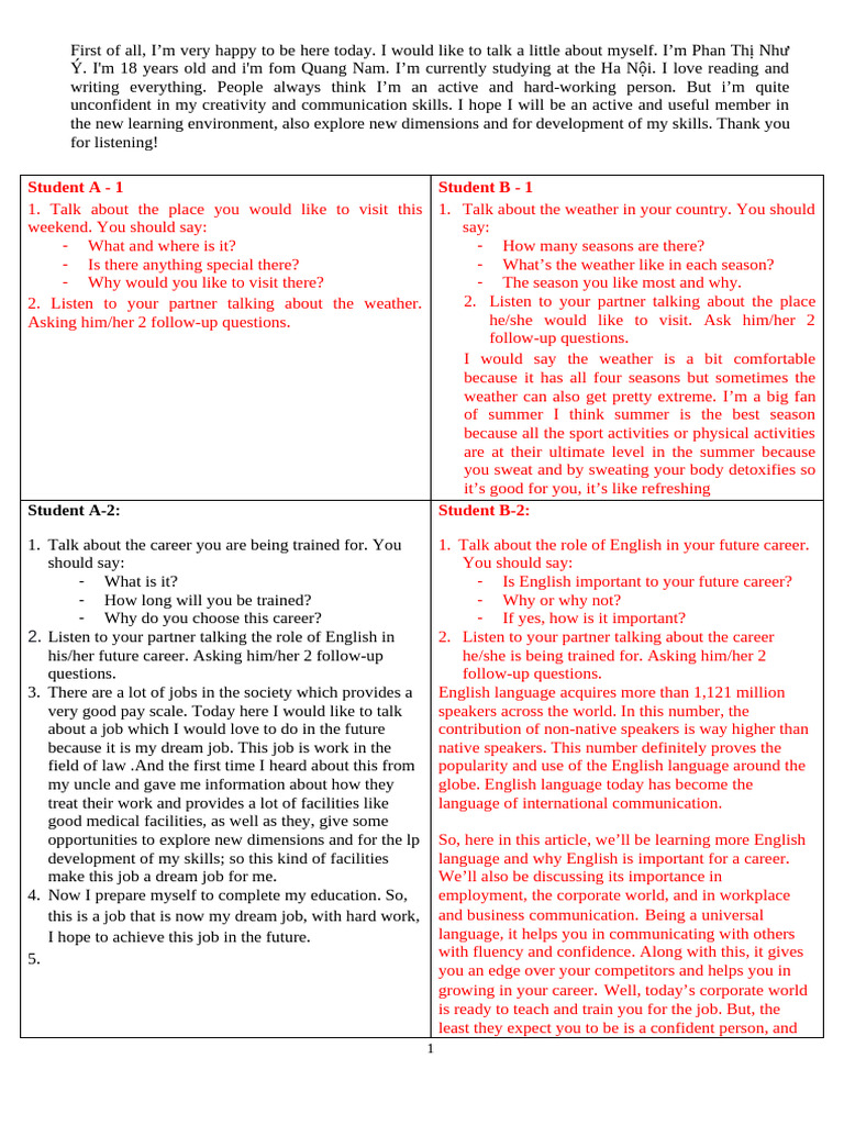 Personal Reflections and Future Aspirations | PDF | Clothing | English ...