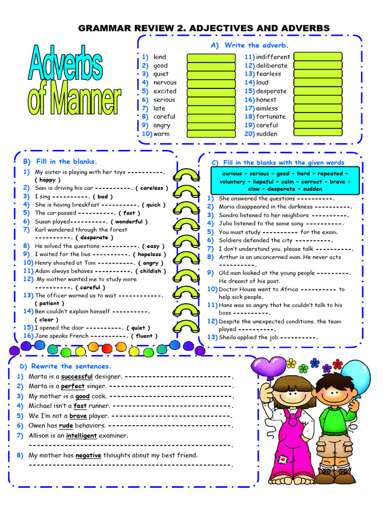 Grammar Review 2. Adjectives and Adverbs | PDF | Adverb