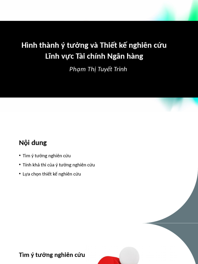Y Tuong & Thiet Ke Nghien Cuu TCNH | PDF