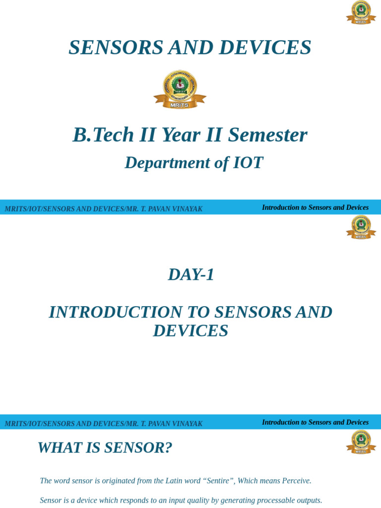 Introduction to IoT Sensors and Devices | PDF | Internet Of Things | Sensor