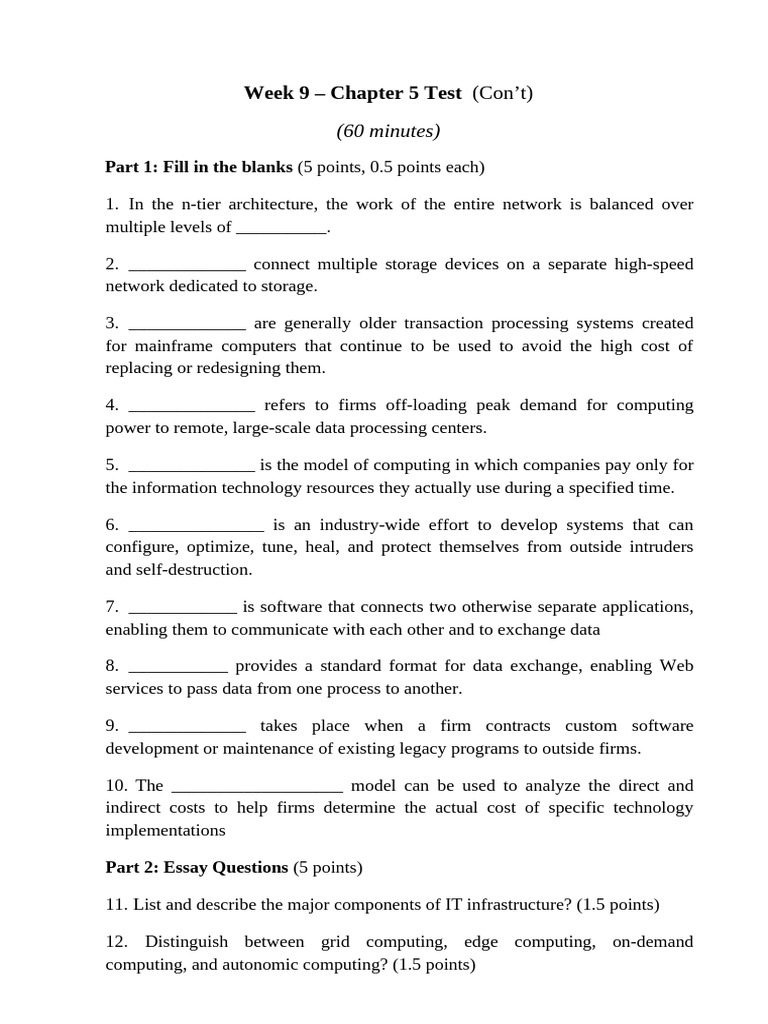 Week 9 - Mini Test | PDF