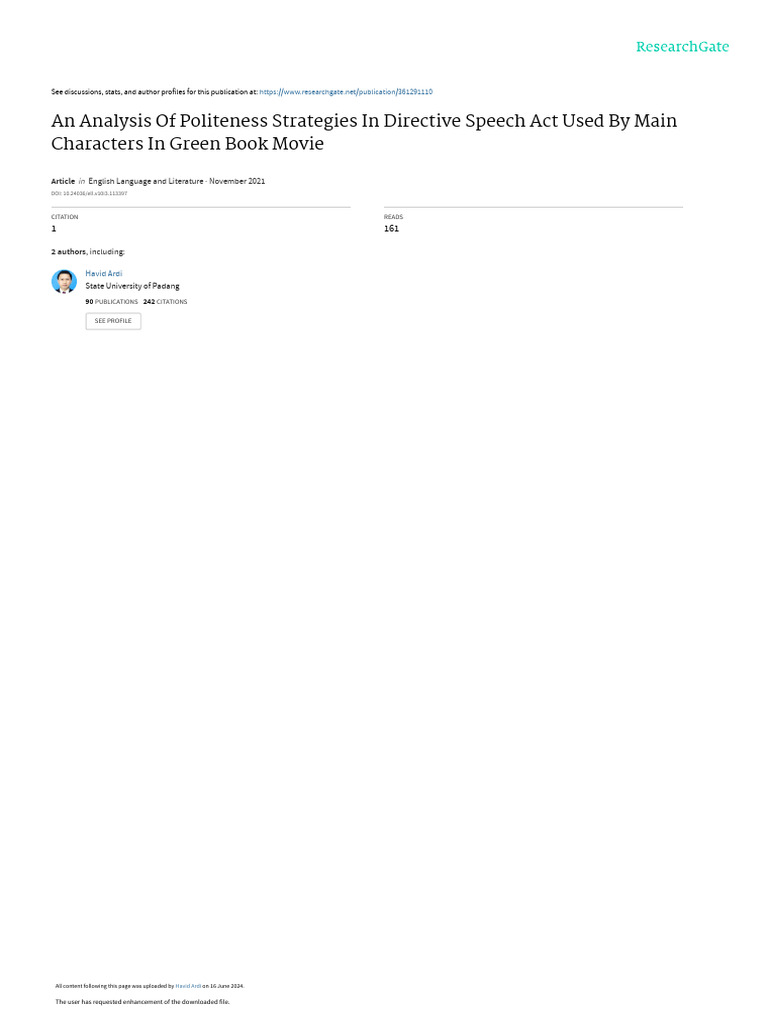 An Analysis of Politeness Strategies in Directive Speech Act Used by ...