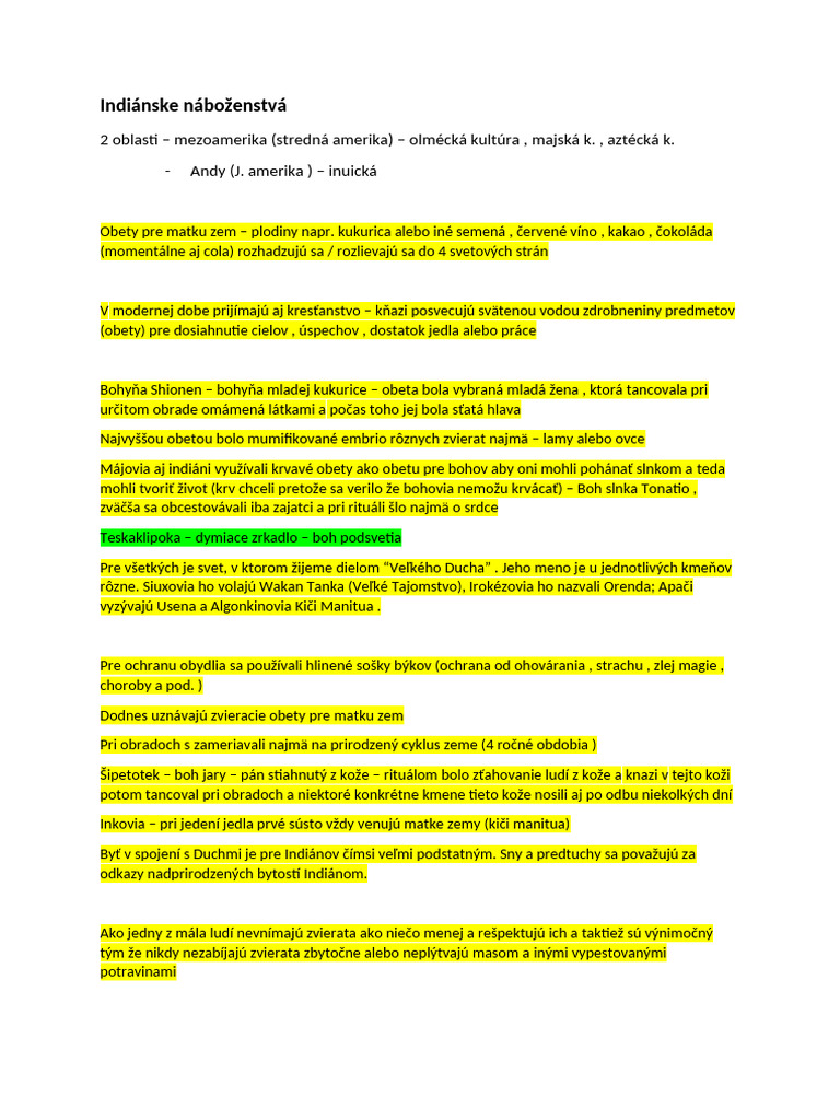 Indiánske Náboženstvá | PDF