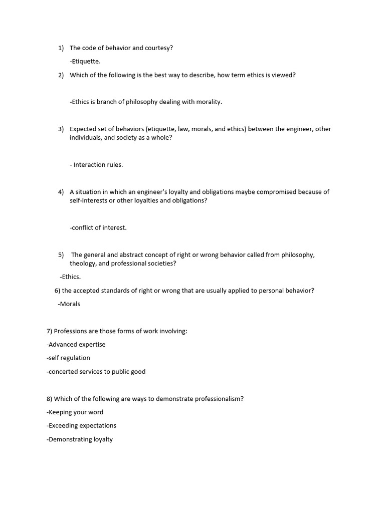 Engineering Ethics and Professionalism Guide | PDF | Morality ...