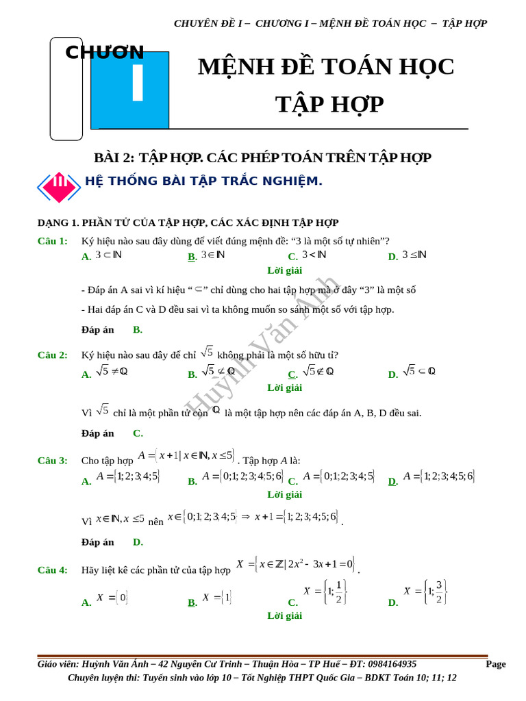 001.02.2 - Toan 10 - B2 - C1 - Tap Hop Cac Phep Toan Tren Tap Hop ...