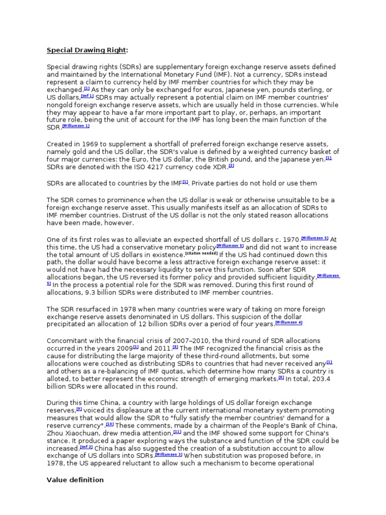 Special Drawing Rights Overview | PDF | Law
