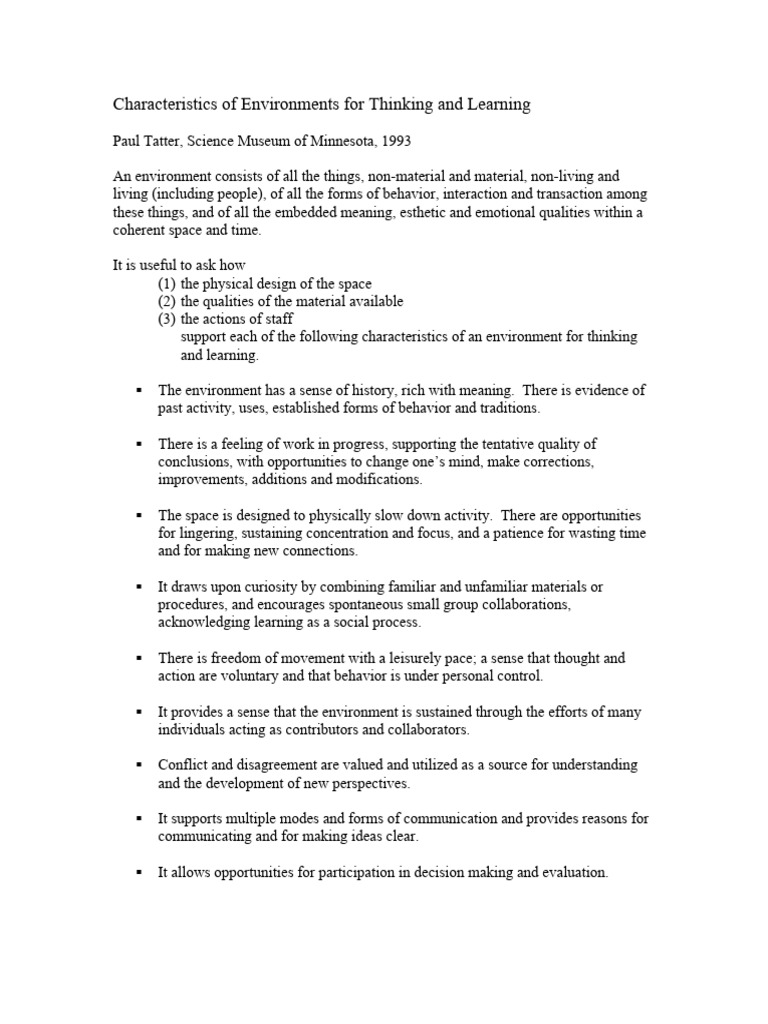 Environments for Effective Learning | PDF | Learning | Curiosity