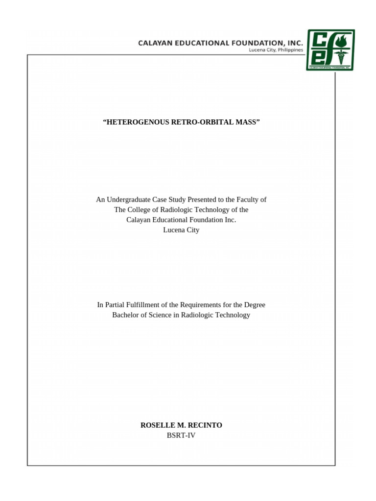 Heterogenous Retro-Orbital Mass Study | PDF | Ct Scan | Neoplasms