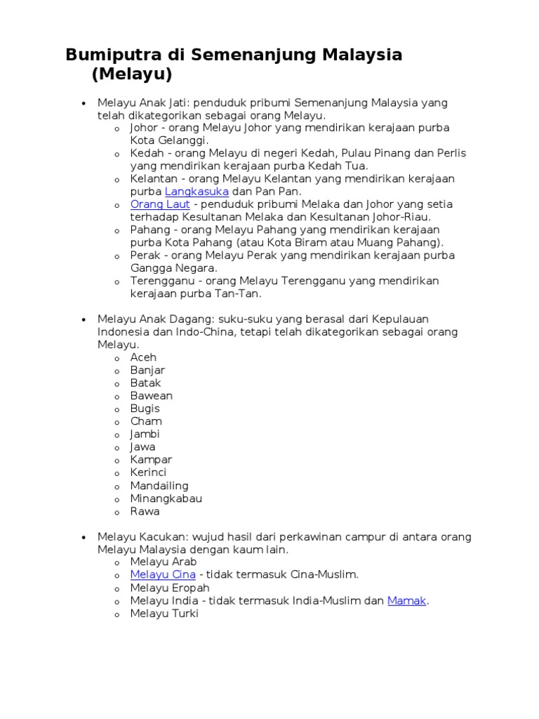 Bangsa Dan Suku Kaum Di Malaysia Pdf