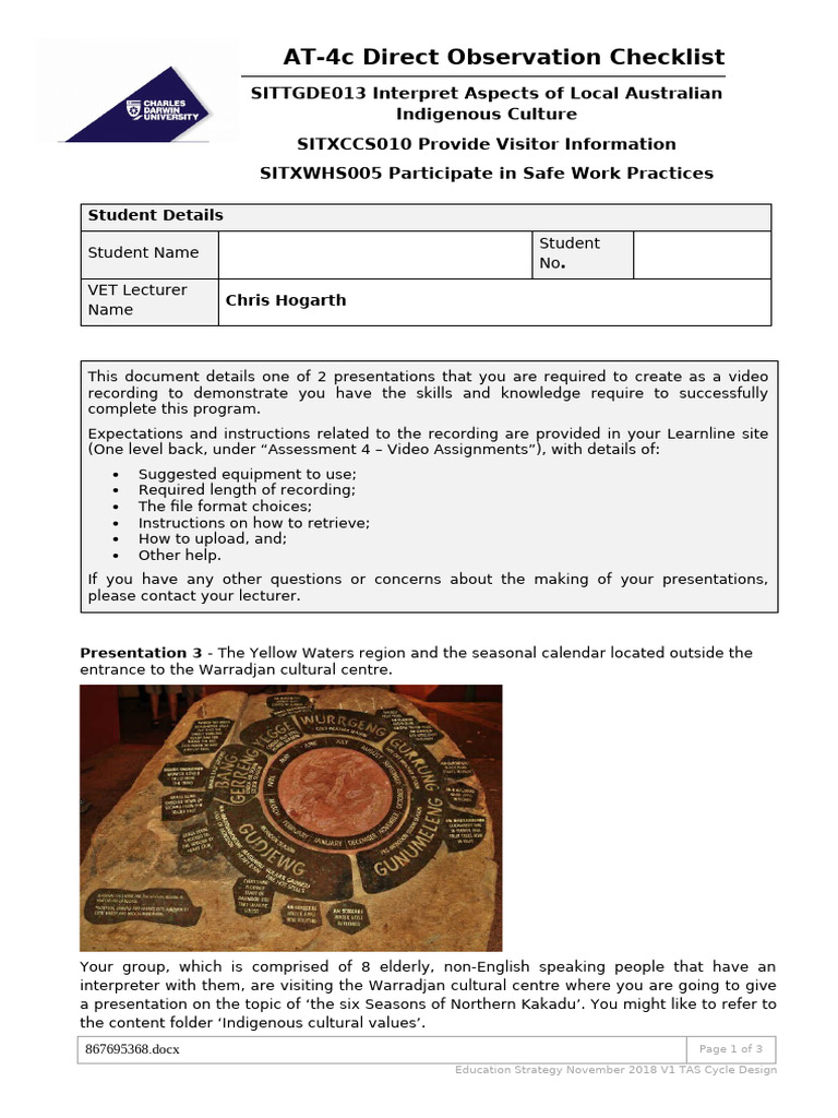 Indigenous Culture Presentation Checklist | PDF | Learning