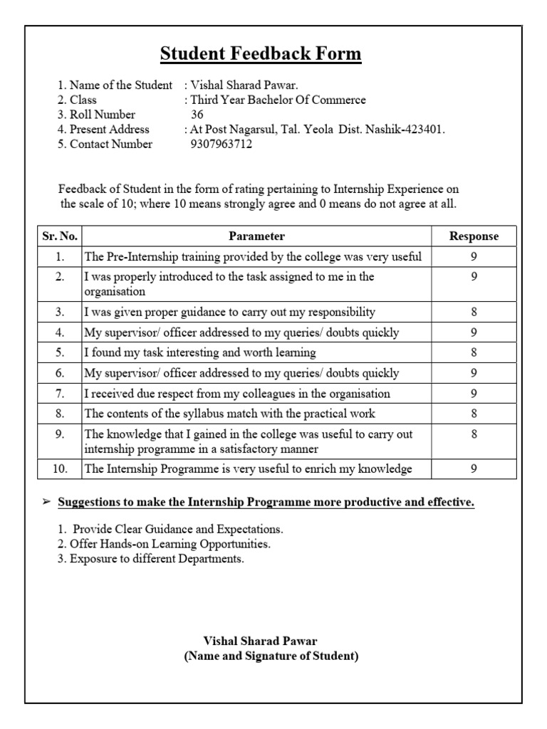 Student Feedback1 | PDF