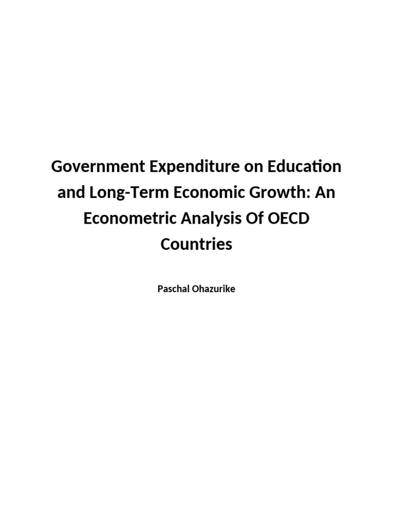 Education Spending and Economic Growth Analysis | PDF | Economic Growth ...