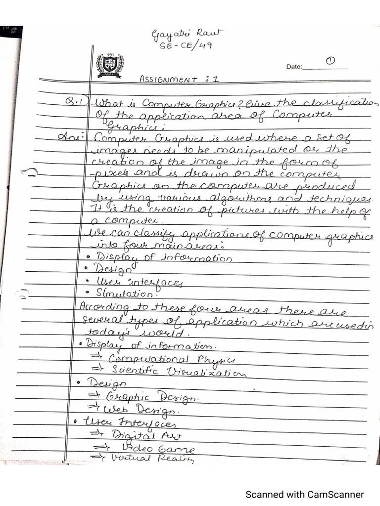 CG Assign-1 Gayatri Raut 49 Se (Ce) | PDF